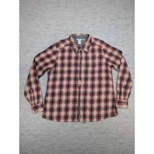 Sundance Plaid Flannel‎ Shirt Long Sleeve Button Up Western Large Cowgirl Ranch